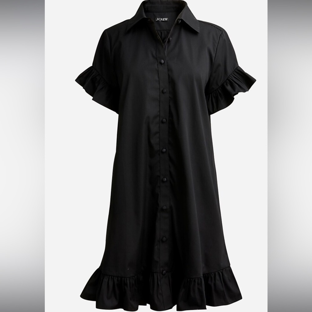 J.Crew ruffle hem shirtdress in cotton poplin
